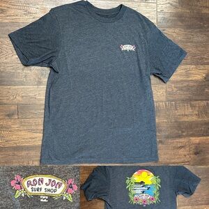 Ron Jon Hidden Tiki Tee Charcoal Short Sleeve Logo Tee XL NWOT Small logo front